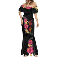 Hawaiian Flower and Tribal Turtle Mermaid Dress Colorful Style LT03 - Polynesian Pride