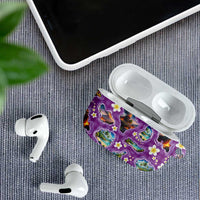 Hawaiian Island Shapes-Iconic Landscape AirPods Case with Plumeria and Palaka Purple Color LT03 - Polynesian Pride
