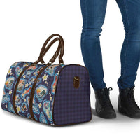 Hawaii Islands Map Design with Japanese Landscape Travel Bag Hawaiian Japan Fusion Art Navy Color