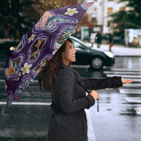 Hawaii Islands Map Design with Japanese Landscape Umbrella Hawaiian Japan Fusion Art Purple Color