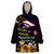 American Samoa Fue and Kava Bowl Wearable Blanket Hoodie Plumeria and Polynesian Pattern