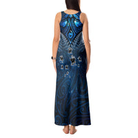 New Zealand Matariki Tank Maxi Dress Maori Pattern and Kiwi Bird Haka Dance Sky Night LT03 - Polynesian Pride