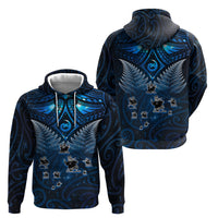 New Zealand Matariki Zip Hoodie Maori Pattern and Kiwi Bird Haka Dance Sky Night LT03 - Polynesian Pride