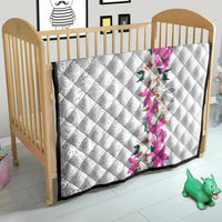 Hawaii Tropical Leaves and Flowers Quilt Tribal Polynesian Pattern White Style