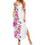 Hawaii Tropical Leaves and Flowers Summer Maxi Dress Tribal Polynesian Pattern White Style