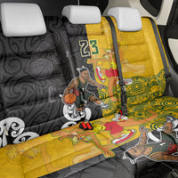 Aotearoa New Zealand And Australia Basketball Custom Back Car Seat Cover Maori Tribal Tattoo And Aboriginal Dot Art Heritage