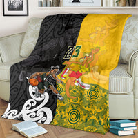 Aotearoa New Zealand And Australia Basketball Custom Blanket Maori Tribal Tattoo And Aboriginal Dot Art Heritage