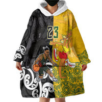 Aotearoa New Zealand And Australia Basketball Custom Wearable Blanket Hoodie Maori Tribal Tattoo And Aboriginal Dot Art Heritage
