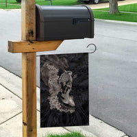 Hawaiian Tropical Plants Turtle and Shark Garden Flag Polynesian Art Tattoo Grayscale Color