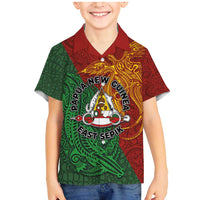 Papua New Guinea East Sepik Province Family Matching Mermaid Dress and Hawaiian Shirt Tribal Crocodile Birds of Paradise Melanesian Tattoo