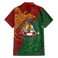 Papua New Guinea East Sepik Province Family Matching Puletasi and Hawaiian Shirt Tribal Crocodile Birds of Paradise Melanesian Tattoo