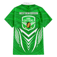 Kimbe Cutters Rugby Family Matching Off Shoulder Maxi Dress and Hawaiian Shirt Papua New Guinea Polynesian Tattoo Green Version LT03 - Polynesian Pride