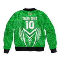 Custom Kimbe Cutters Rugby Bomber Jacket Papua New Guinea Polynesian Tattoo Green Version LT03 - Polynesian Pride