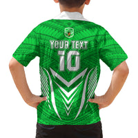 Custom Kimbe Cutters Rugby Family Matching Puletasi Dress and Hawaiian Shirt Papua New Guinea Polynesian Tattoo Green Version LT03 - Polynesian Pride