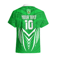 Custom Kimbe Cutters Rugby Hawaiian Shirt Papua New Guinea Polynesian Tattoo Green Version LT03 - Polynesian Pride