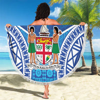 Fiji Day Beach Blanket Fijian Masi Tribal Hibiscus Tattoo and Tapa Pattern