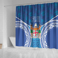 Fiji Day Shower Curtain Fijian Masi Tribal Hibiscus Tattoo and Tapa Pattern