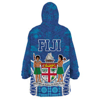 Fiji Day Wearable Blanket Hoodie Fijian Masi Tribal Hibiscus Tattoo and Tapa Pattern