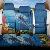 Polynesian Scuba Diving Back Car Seat Cover Beauty Corals with Underwater and Polynesian Pattern LT03 One Size Blue - Polynesian Pride