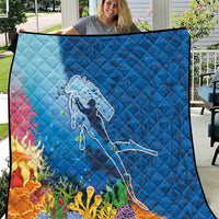 Polynesian Scuba Diving Quilt Beauty Corals with Underwater and Polynesian Pattern