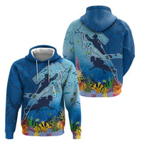 Polynesian Scuba Diving Zip Hoodie Beauty Corals with Underwater and Polynesian Pattern LT03 - Polynesian Pride