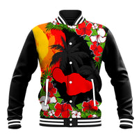 Hawaii Maui Island Baseball Jacket Maui Map With Tropical Forest Sunset Vibe LT03 Unisex Black - Polynesian Pride