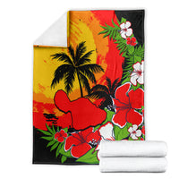Hawaii Maui Island Blanket Maui Map With Tropical Forest Sunset Vibe LT03 - Polynesian Pride