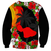 Hawaii Maui Island Sweatshirt Maui Map With Tropical Forest Sunset Vibe LT03 - Polynesian Pride