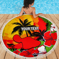 Custom Hawaii Maui Island Beach Blanket Maui Map With Tropical Forest Sunset Vibe LT03 - Wonder Print Shop