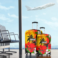 Custom Hawaii Maui Island Luggage Cover Maui Map With Tropical Forest Sunset Vibe LT03 - Polynesian Pride