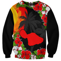 Custom Hawaii Maui Island Sweatshirt Maui Map With Tropical Forest Sunset Vibe LT03 Unisex Black - Polynesian Pride