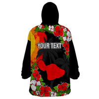 Custom Hawaii Maui Island Wearable Blanket Hoodie Maui Map With Tropical Forest Sunset Vibe LT03 - Polynesian Pride