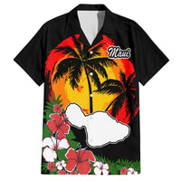 Hawaii Maui Island Hawaiian Shirt Maui Map With Tropical Forest Vintage Style LT03 Black - Polynesian Pride