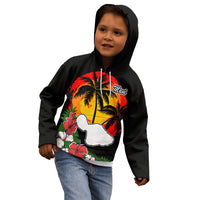 Hawaii Maui Island Kid Hoodie Maui Map With Tropical Forest Vintage Style LT03 - Polynesian Pride
