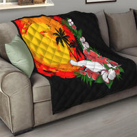 Hawaii Maui Island Quilt Maui Map With Tropical Forest Vintage Style LT03 - Polynesian Pride
