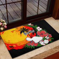 Custom Hawaii Maui Island Rubber Doormat Maui Map With Tropical Forest Vintage Style LT03 - Polynesian Pride