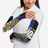 Custom Rugby Niue and Aotearoa Arm Sleeves Hiapo with Maori Moko Tribal Heritage Tattoos - Polynesian Pride