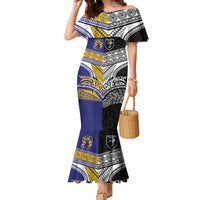 Custom Rugby Niue and Aotearoa Family Matching Mermaid Dress and Hawaiian Shirt Hiapo with Maori Moko Tribal Heritage Tattoos - Polynesian Pride