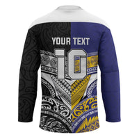 Custom Rugby Niue and Aotearoa Hockey Jersey Hiapo with Maori Moko Tribal Heritage Tattoos - Polynesian Pride