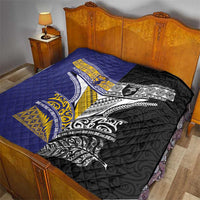 Rugby Niue and Aotearoa Quilt Hiapo with Maori Moko Tribal Heritage Tattoos - Polynesian Pride