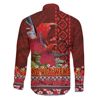 Hawaii KaʻUla Wena ʻIʻiwi Family Matching Mermaid Dress and Hawaiian Shirt With Tropical Plants and 'Ohi'a lehua Kakau Art Tattoo