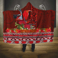 Hawaii KaʻUla Wena ʻIʻiwi Hooded Blanket With Tropical Plants and 'Ohi'a lehua Kakau Art Tattoo