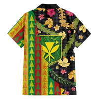 Hawaiian Tropical Plants Lei Family Matching Summer Maxi Dress and Hawaiian Shirt Kanaka Maoli Tribal with Palaka Motifs LT03 - Polynesian Pride