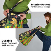 Hawaiian Tropical Plants Lei Grocery Bag Kanaka Maoli Tribal with Palaka Motifs - Polynesian Pride