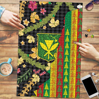 Hawaiian Tropical Plants Lei Puzzle Kanaka Maoli Tribal with Palaka Motifs - Polynesian Pride