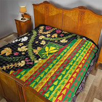 Hawaiian Tropical Plants Lei Quilt Kanaka Maoli Tribal with Palaka Motifs - Polynesian Pride