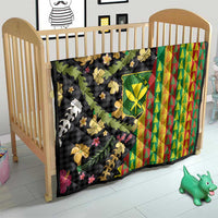 Hawaiian Tropical Plants Lei Quilt Kanaka Maoli Tribal with Palaka Motifs - Polynesian Pride