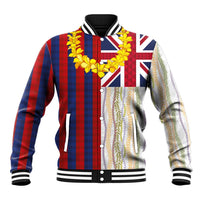 Hawaiian Tropical Plants Lei Baseball Jacket National Flag Style - Polynesian Pride