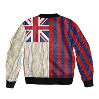 Hawaiian Tropical Plants Lei Bomber Jacket National Flag Style LT03 - Polynesian Pride