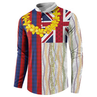 Hawaiian Tropical Plants Lei Button Sweatshirt National Flag Style - Polynesian Pride